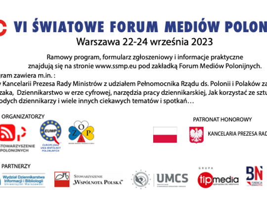 ZAPISY -  VI Światowe Forum Mediów Polonijnych